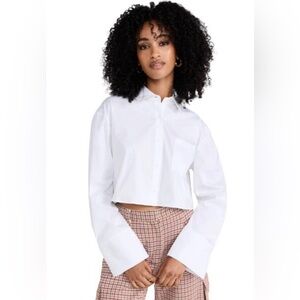 Finely Cropped Oversized Shirt/ Alice+Olivia